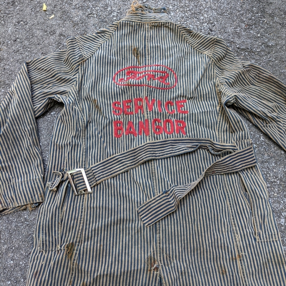 ✨SOLD✨VTG 1920s Ford Bangor Hickory Stripes Chore - Picture 9 of 12